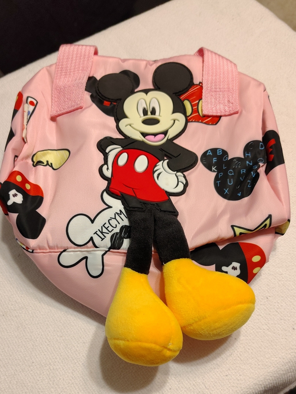 Pink Mickey Bag with Plush Legs